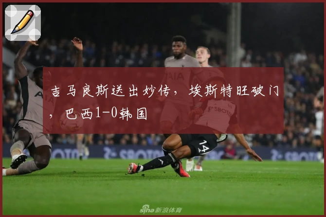吉马良斯送出妙传，埃斯特旺破门，巴西1-0韩国